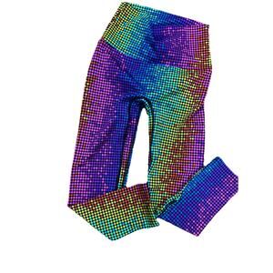 K-DEER Leggings Capri Cropped Blue Pink Polka Dot Printed Pants Girl’s Small